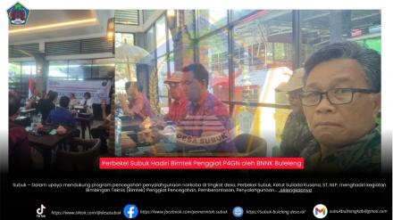 Perbekel Subuk Hadiri Bimtek Penggiat P4GN oleh BNNK Buleleng